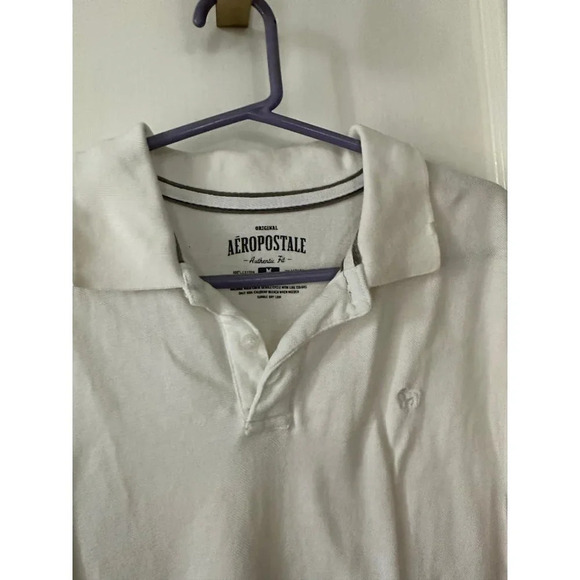 Aeropostale Men’s size Medium Authentic Fit white polo shirt - Picture 3 of 7